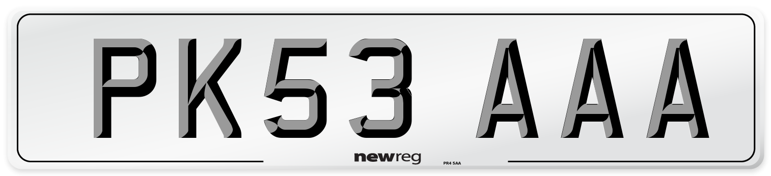 PK53 AAA Number Plate from New Reg